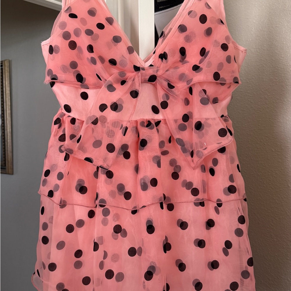 Pink Polka Dot Mini Dress